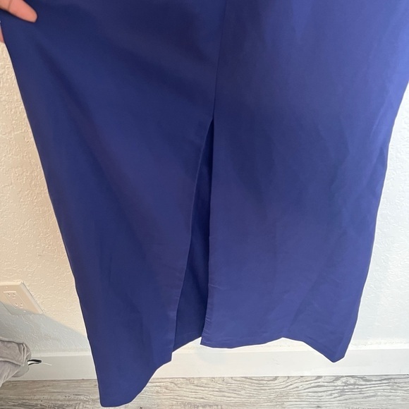 JS COLLECTIONS Blue Annalise Bow Mermaid Gown - Picture 6 of 11